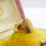 9ct Yellow Gold Essential Rising Sun Pattern Signet Ring Vintage 1966 London