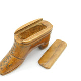 George III Treen & Brass Pin Novelty Shoe Form Snuff Box Antique c1800