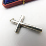 Edwardian Sterling Silver Bloodstone & Agate Cross Pendant Antique 1907 Chester