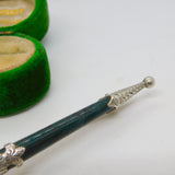 Victorian Scottish Sterling Silver, Bloodstone & Agate Dirk Brooch Antique c1860