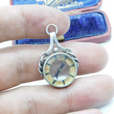 Victorian Sterling Silver Working Compass Fob Pendant 1901 Birmingham Antique