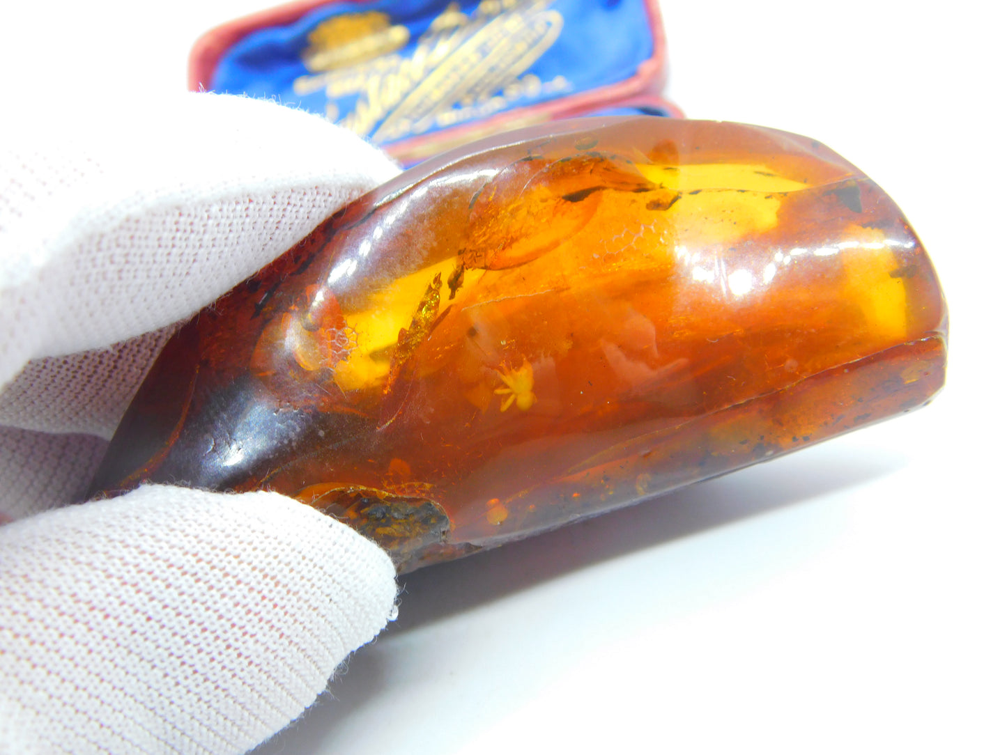 Large Specimen of Natural Baltic Amber with Multiple Insects Enclosed Antique