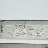 Victorian Sterling Silver Hunting Interest Cutlery Rests Antique 1847 London