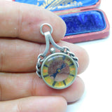 Victorian Sterling Silver Working Compass Fob Pendant 1901 Birmingham Antique