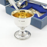 Boxed Sterling Silver Egg Cup & Spoon Christening Set 1991 Birmingham