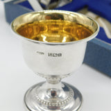 Boxed Sterling Silver Egg Cup & Spoon Christening Set 1991 Birmingham