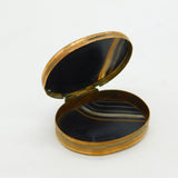 George III Gilt Metal & Banded Agate Panel Snuff Box Antique c1800