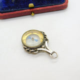 Victorian Sterling Silver Working Compass Fob Pendant 1901 Birmingham Antique