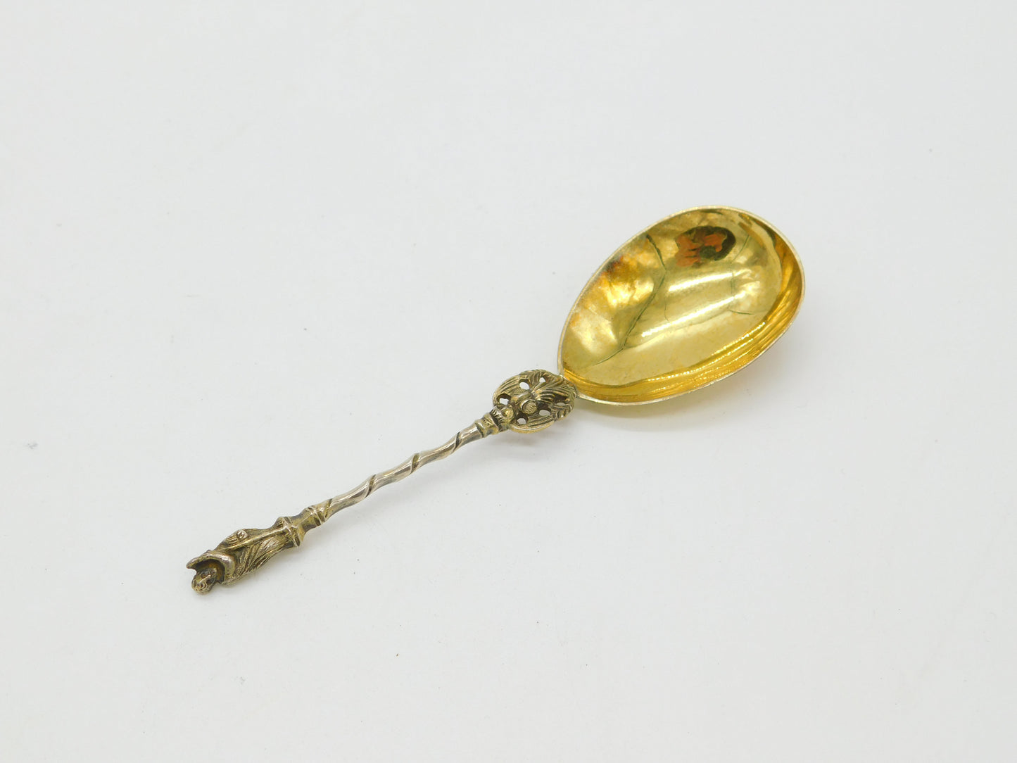 Victorian Sterling Silver Gilt Apostle Terminal Tea Caddy Spoon 1872 London