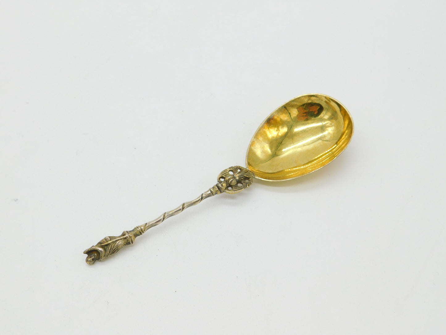 Victorian Sterling Silver Gilt Apostle Terminal Tea Caddy Spoon 1872 London