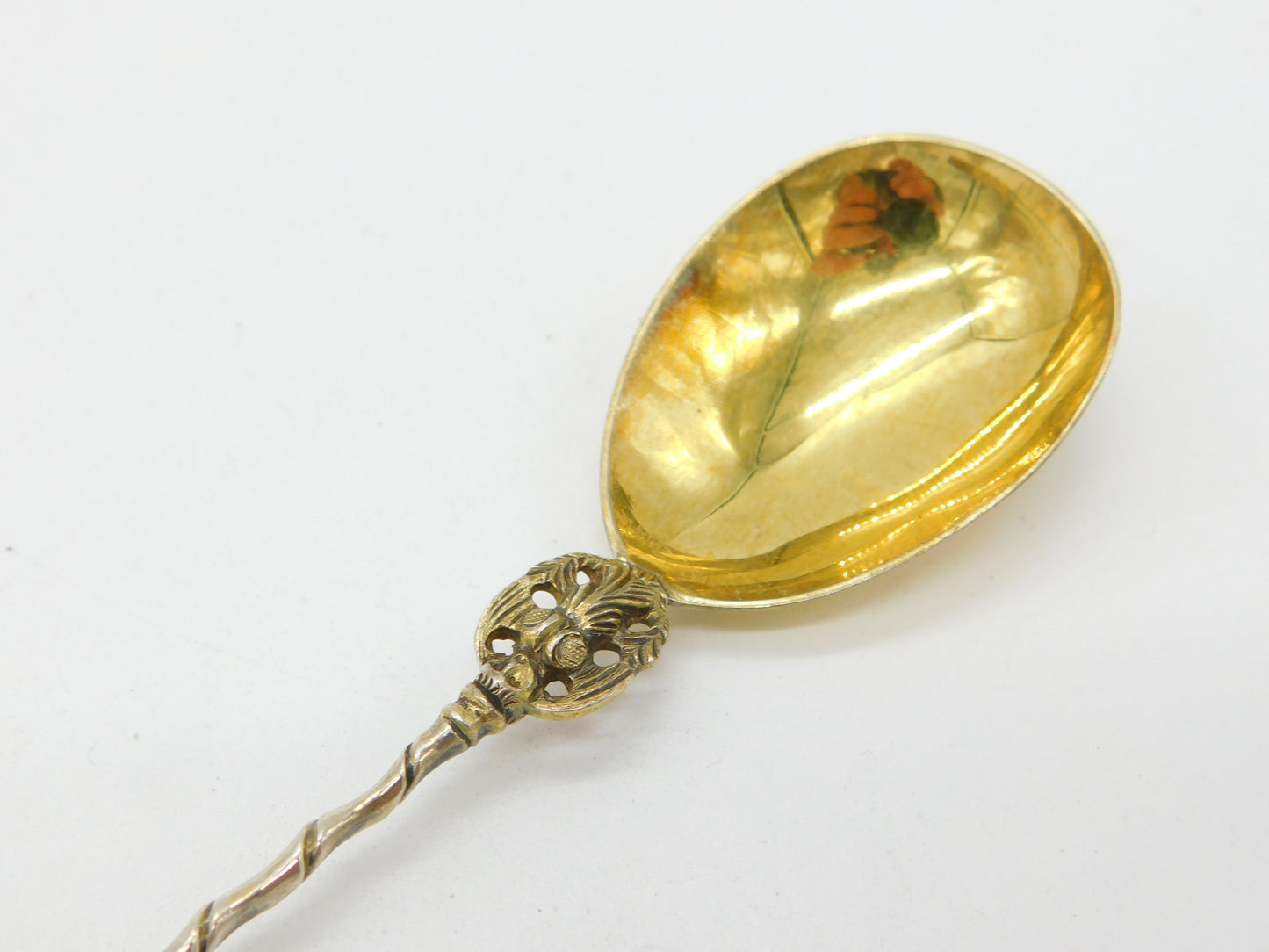 Victorian Sterling Silver Gilt Apostle Terminal Tea Caddy Spoon 1872 London