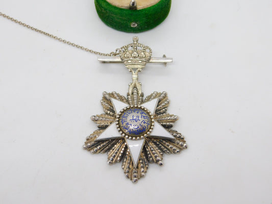 Kingdom of Egypt Sterling Silver Enamel 'Order of the Nile' Commander Medal Antique 1923