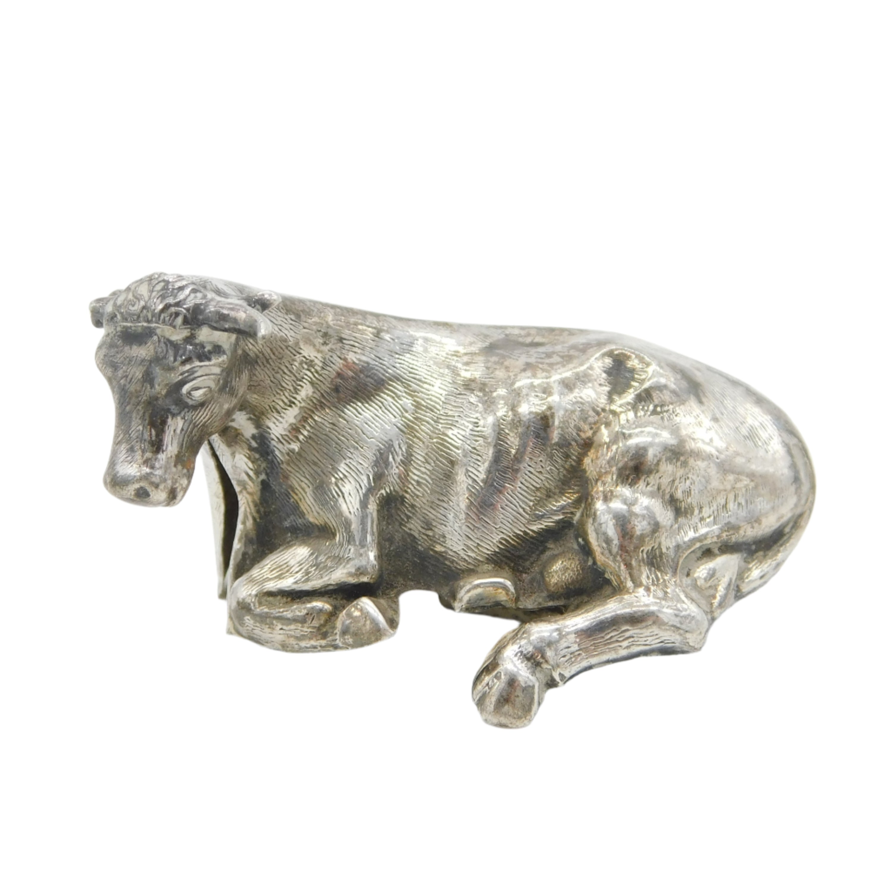 Antique Victorian Silver Cow Finial