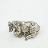 Victorian Sterling Silver Recumbent Cow Finial Antique 1840 Sheffield