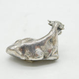 Victorian Sterling Silver Recumbent Cow Finial Antique 1840 Sheffield