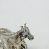 Victorian Sterling Silver Recumbent Cow Finial Antique 1840 Sheffield