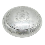 Victorian Sterling Silver Floral Pattern Oval Snuff Box Antique 1872 London