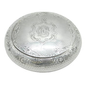 Victorian Sterling Silver Floral Pattern Oval Snuff Box Antique 1872 London