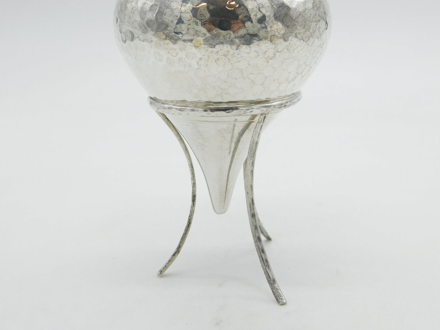 Greek Planished Sterling Silver 'Ryto Horn Zakros' Replica Vase Vintage c1990