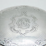 Victorian Sterling Silver Floral Pattern Oval Snuff Box Antique 1872 London
