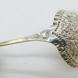 Victorian Dutch Sterling Silver Dairy Scene Bowl Tea Caddy Spoon 1845 Antique