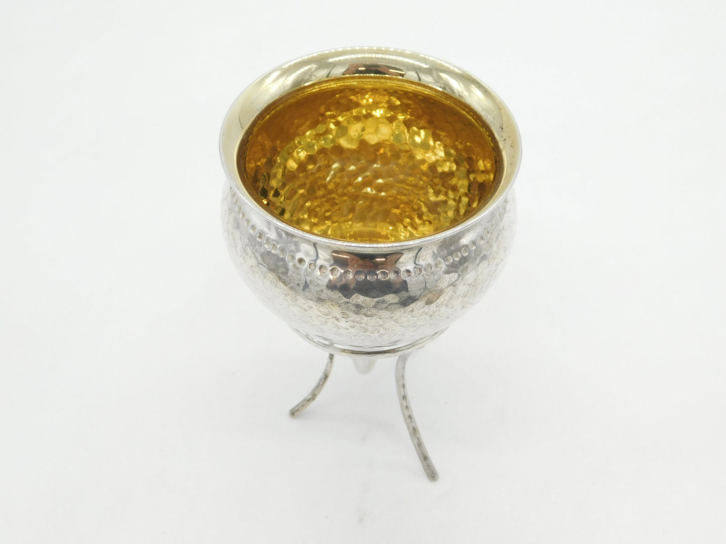 Greek Planished Sterling Silver 'Ryto Horn Zakros' Replica Vase Vintage c1990