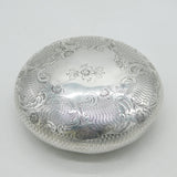 Victorian Sterling Silver Floral Pattern Oval Snuff Box Antique 1872 London