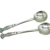 Central School of Arts & Crafts Sterling Silver & Abalone Spoon Set Antique London