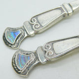 Central School of Arts & Crafts Sterling Silver & Abalone Spoon Set Antique London