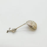 Victorian Dutch Sterling Silver Dairy Scene Bowl Tea Caddy Spoon 1845 Antique