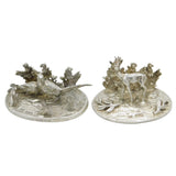 Sterling Silver Pair of Deer & Pheasant Place Settings Antique 1925 London