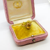 9ct Yellow Gold Citrine Set Floral Band Ring VIntage c1970