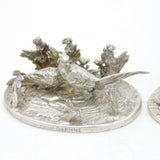 Sterling Silver Pair of Deer & Pheasant Place Settings Antique 1925 London