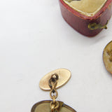 Grand Tour 9ct Gold & Rolled Gold Set Carved Lava Cameo Cufflinks c1820 Antique