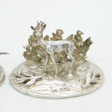 Sterling Silver Pair of Deer & Pheasant Place Settings Antique 1925 London