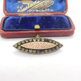 Victorian 9ct Gold, Paste & Sterling Silver Floral Brooch 1896 Chester