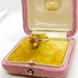 9ct Yellow Gold Citrine Set Floral Band Ring VIntage c1970
