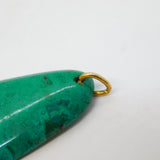 Victorian 9ct Gold Mounted Carved Malachite Drop Pendant Antique c1900