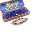 Victorian 9ct Gold, Paste & Sterling Silver Floral Brooch 1896 Chester
