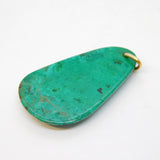 Victorian 9ct Gold Mounted Carved Malachite Drop Pendant Antique c1900