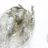 Sterling Silver Pair of Deer & Pheasant Place Settings Antique 1925 London