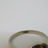 18ct Two-Tone Gold, 0.25ct Emerald & Diamond Crossover Ring Antique c1910