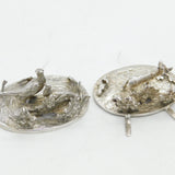 Sterling Silver Pair of Deer & Pheasant Place Settings Antique 1925 London