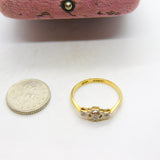 Victorian 18ct Yellow Gold Diamond Set Floral Starburst Pattern Ring c1880