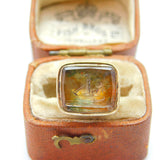 Georgian 9ct Gold Cased Citrine Intaglio Seal Fob 'Man Rowing a Boat' c1820