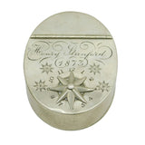 Victorian Silver Plated Secret Combination Lock Snuff Box Antique c1873
