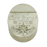 Victorian Silver Plated Secret Combination Lock Snuff Box Antique c1873