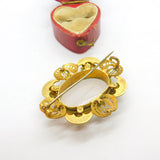 Victorian Pinchbeck Gold, Turquoise & Chalcedony Floral Brooch Antique c1860
