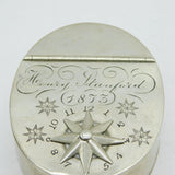 Victorian Silver Plated Secret Combination Lock Snuff Box Antique c1873