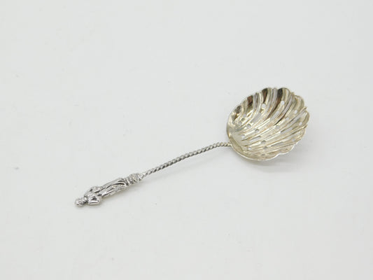 Victorian Sterling Silver Apostle Terminal Sugar Caster Spoon 1896 Sheffield